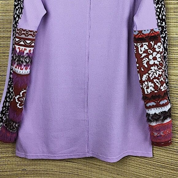 Free People womens On My Way Cuff Cotton Mixed-print Thermal Top In Petal Size S - Picture 8 of 11